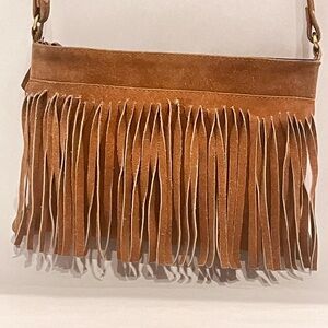 Great American Leather Works Tan Fringe Crossbody Bag